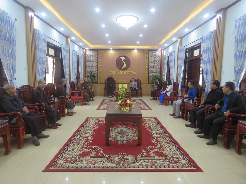 Ban Trị sự Giáo hội Phật giáo Việt Nam tỉnh Thừa Thiên Huế thăm và làm việc tại Hương Trà